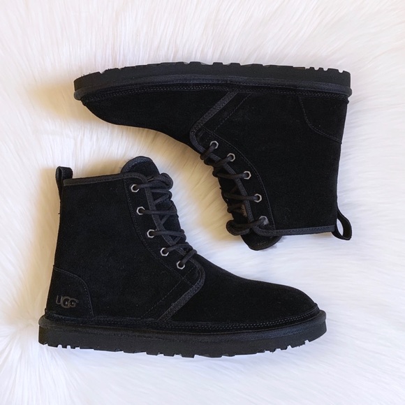 UGG Men’s Harkley Black Lace-Up Ankle Boots - Picture 4 of 8